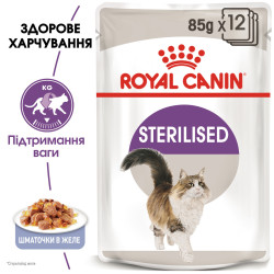 Вологий корм для дорослих стерилізованих котів ROYAL CANIN STERILISED IN JELLY 0.085 кг