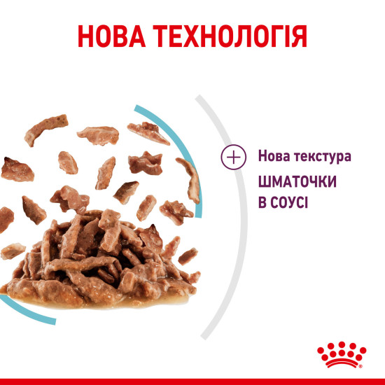 Вологий корм для дорослих котів ROYAL CANIN SENSORY FEEL GRAVY шматочки у соусі 85г, стимулює відчуття корму