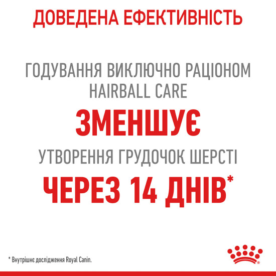 Корм для котів ROYAL CANIN HAIRBALL CARE 0.4 кг, рекомендований для виведення грудок шерсті
