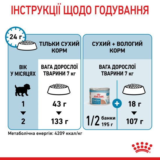Cухий корм для новонароджених цуценят мініютюрних порід ROYAL CANIN MINI STARTER 1 кг